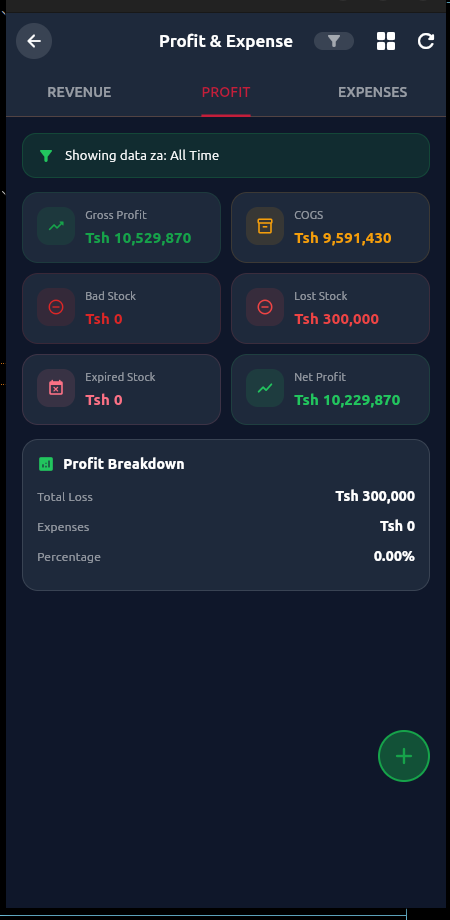 Elan Ledgers app — profit and expense